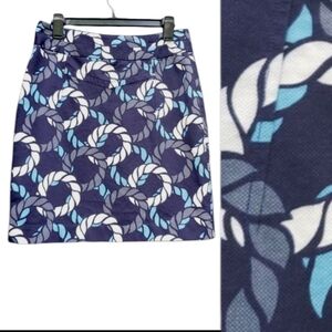 LEIFSDOTTIR ANTHROPOLGIE Blue Nautical Rope Pattern Skirt 10